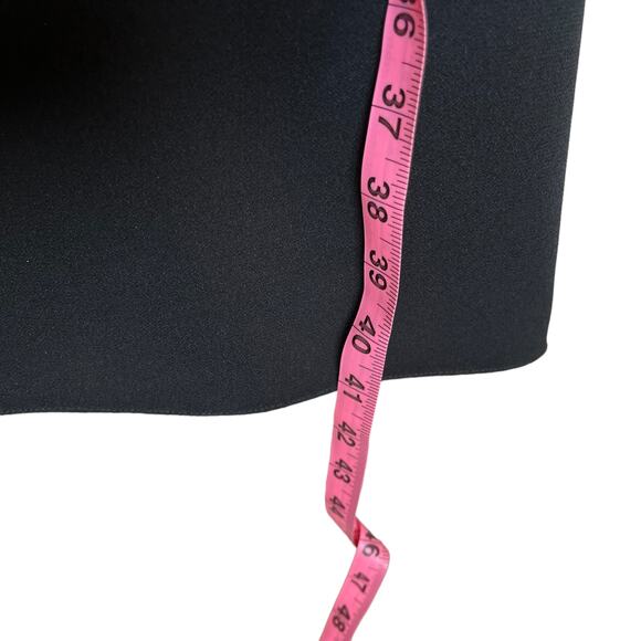 Vintage 80s Saks Fifth Avenue Batwing Dress Crepe 10 Black Ivory Shoulder Pads - Picture 12 of 15